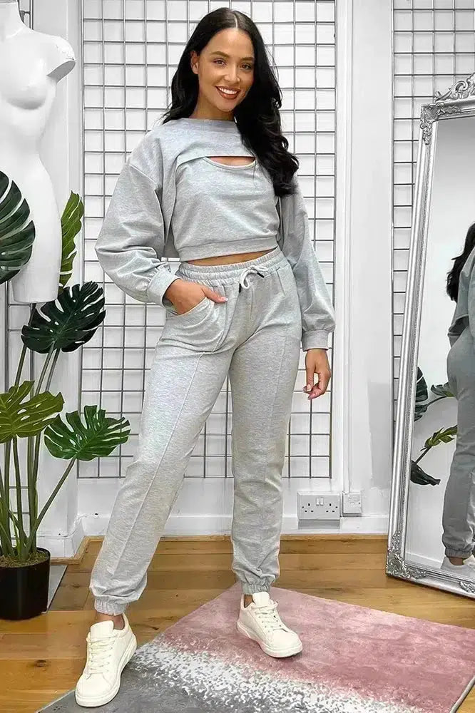 Cut Out Top Three Piece Tracksuit-phoenixpatriotfoundation