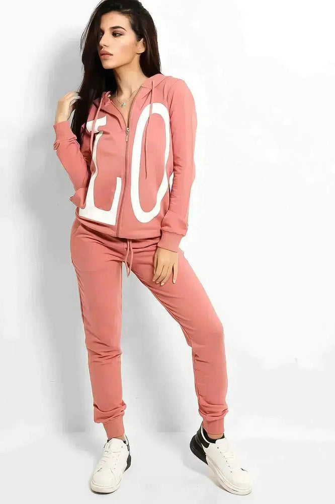 Pink Love Printed Body Front And Back Tracksuit-phoenixpatriotfoundation